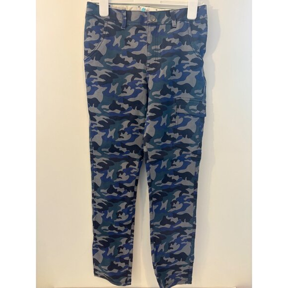 Boden Boys Blue Camouflage Cargo Pants 14Y Button, Pockets Excellent Condition‎ - Picture 1 of 8